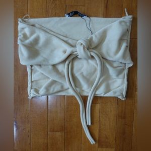 Zara Wrap Knit Crop Top Cream/Sand - Medium